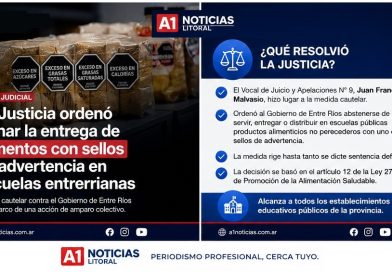 Entre Ríos: La Justicia ordenó frenar la entrega de alimentos con sellos de advertencia en escuelas