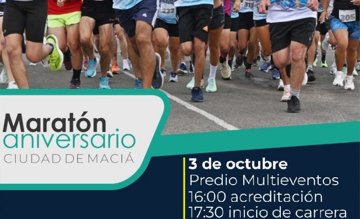 Maciá (ER): El sábado 3 se correrá la “Maratón Aniversario Ciudad de Maciá” con un circuito callejero